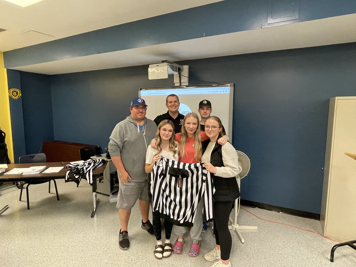 Members of the Bay Arena Referees Assoc. and Ceebees Referees Assoc. received their Mike’s Crew jerseys. Our jerseys are making their way to the west coast of the island in the weeks to come! #MC47 🦓