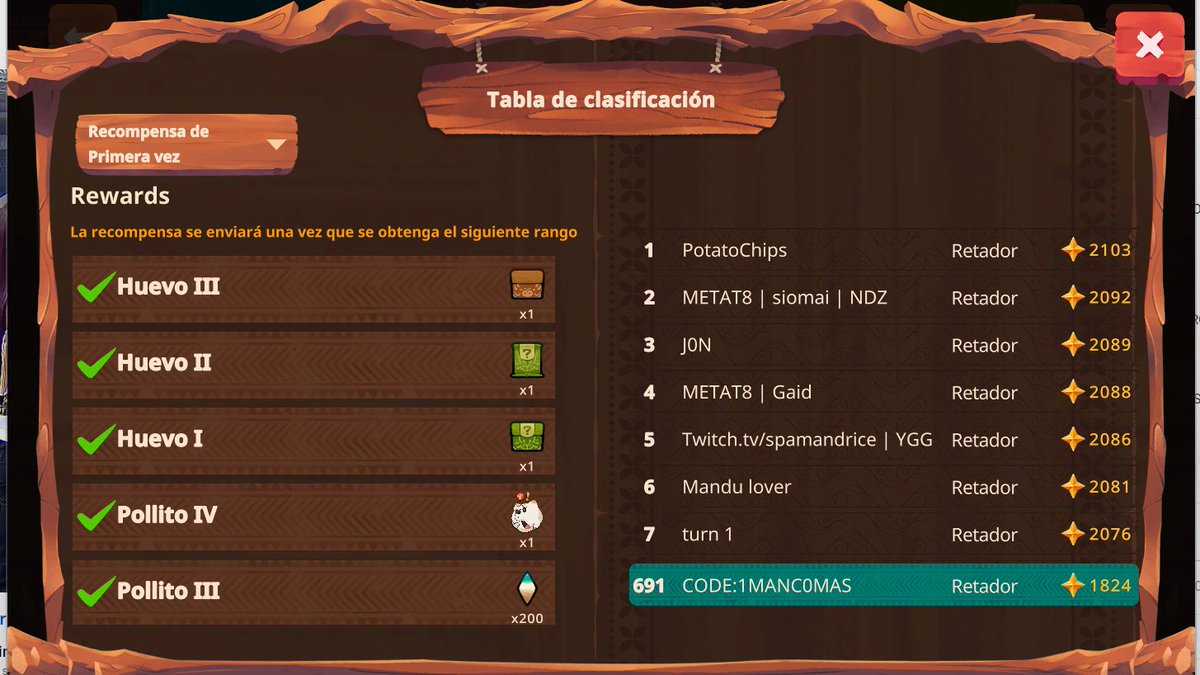 Esto si fue el mano tengo fe, sera que me sacan del top 1000?