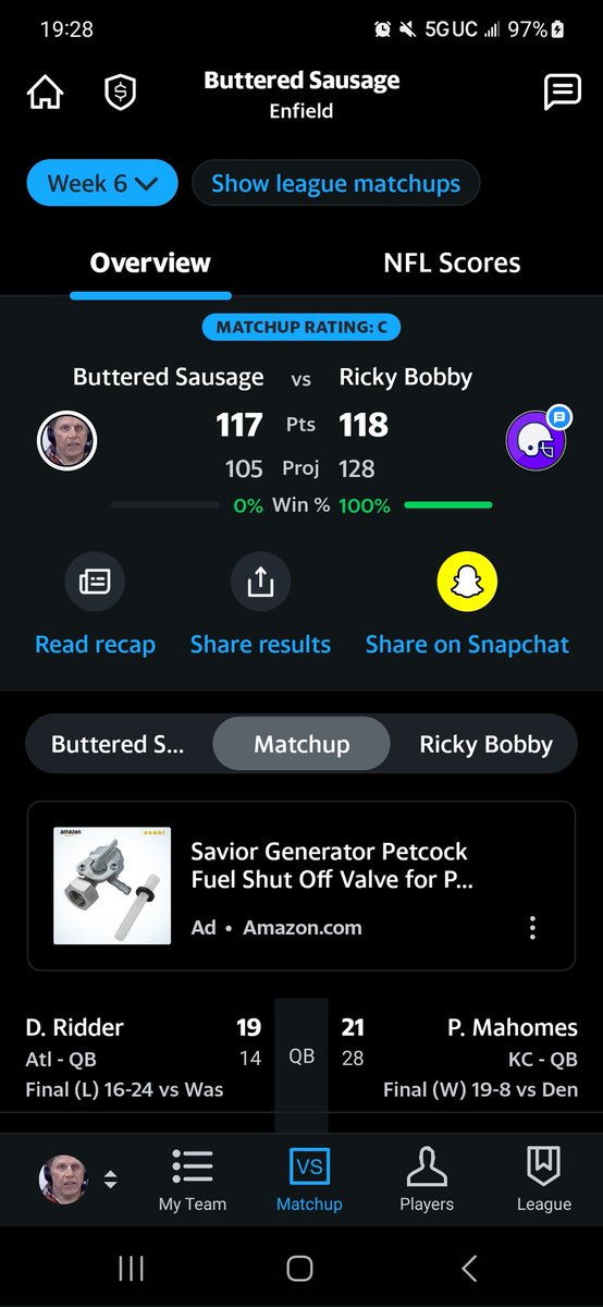 911GFY's tweet photo. @YahooFantasy I mounted a comeback and I had Pollard,Lamb, and Ferguson. Needed one run or completion with 3 minutes left in the game. https://t.co/32FFYTZqn4