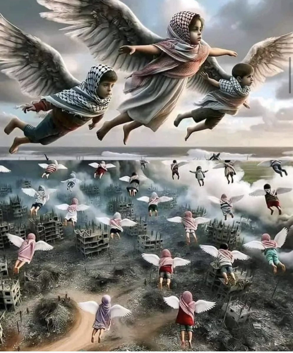 g_almuftah's tweet photo. جسر جوي بين الجنة وغزة.. رحم الله الأطفال وربط على قلوب ذويهم.

رحم الله من لا يعرفون معنى الحرب ولا الغدر. ربط الله على قلوب أهلهم وشفعهم فيهم.

طفل مصاب في مستشفى ولم يسلم من غدر الكيان. رحمهم الله وسلم أهلهم.
#فلسطين 
#غزة 
#سلام
#غانم_المفتاح 
#المستشفى_المعمداني 

In the tender embrace of the sky, the innocent children and all those who perished in the wake of the devastating bomb find eternal solace. Our hearts ache with the weight of their loss, and our prayers carry the hope for a world free from such tragedies.
#prayforpalestine 
#prayforpeace 
#gaza 
#ghanimalmuftah
Photo Credits: Unknown