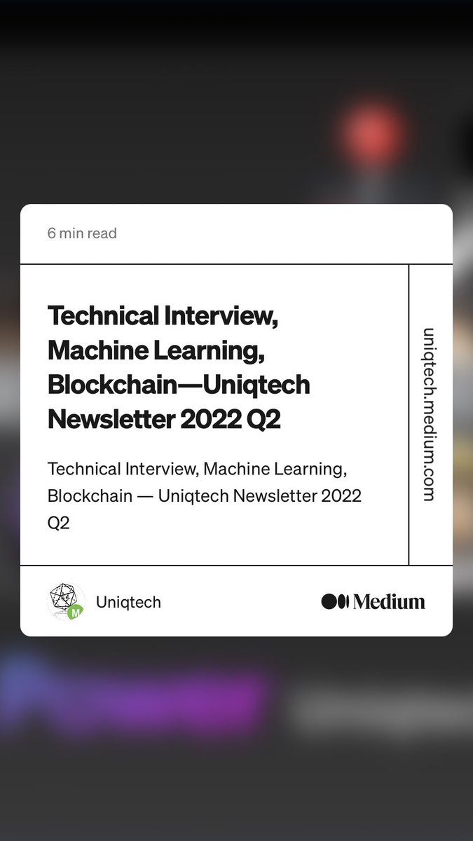 siliconlikes's tweet image. “Technical Interview, Machine Learning, Blockchain — Uniqtech Newsletter 2022 Q2” by Uniqtech
uniqtech.medium.com/technical-inte… #technicalinterview #100DaysofCode 11/100
