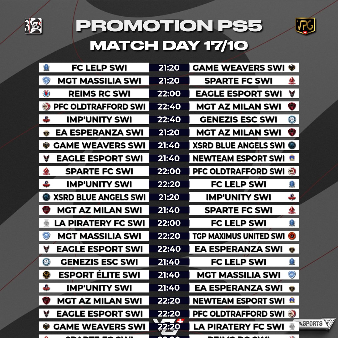 AZMilanClubPro's tweet photo. Programmation du 17 Octobre 2023 ! @Mgt13Es @SwissVPG https://t.co/soOuDZzz05