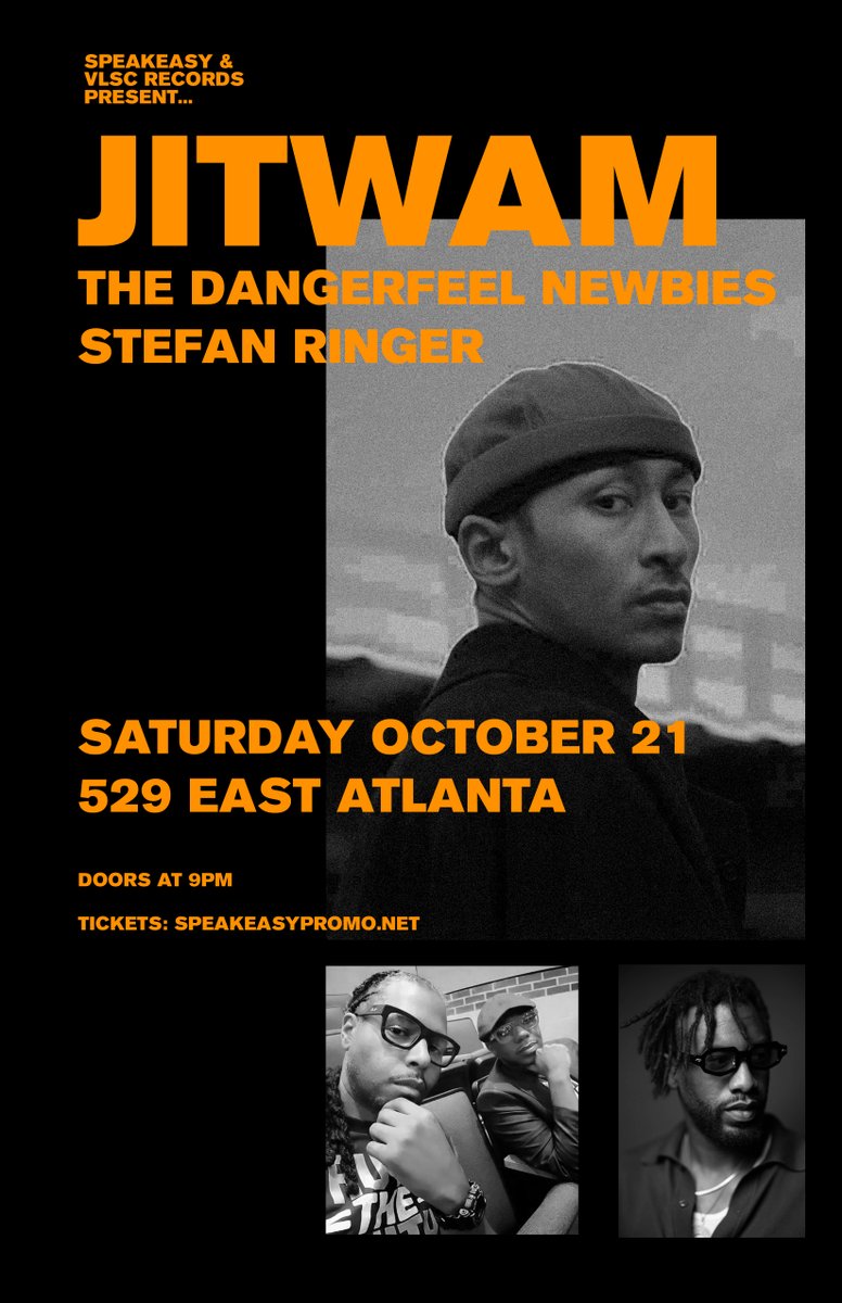 "Jitwam's music bounces between dance-floor tempos, jazz influences and soulful beatscapes that burst with a palpable rhythm section."

<a href="/jitwam/">jitwam</a> plays 529 Sat 10/21 w/ The Dangerfeel Newbies and Stefan Ringer. Tickets here: bigtickets.com/events/529/jit…

<a href="/DFNewbies/">DangerFeel Newbies</a> <a href="/529_EAV/">529</a> <a href="/VLSCrecords/">VLSC Records</a>