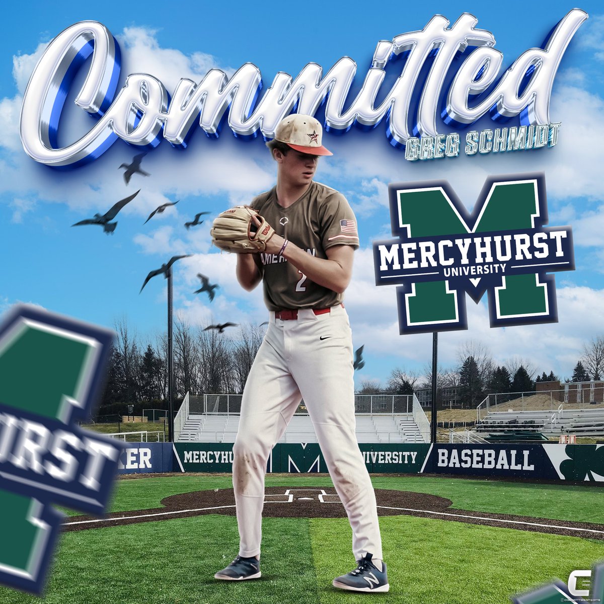 I’m proud to announce my commitment to Mercyhurst University to further my academic and athletic career! I would like to thank my family, coaches, God, and anyone else who has helped me along the way. @JimmyLatona20 @HurstBaseball @PRDBaseball