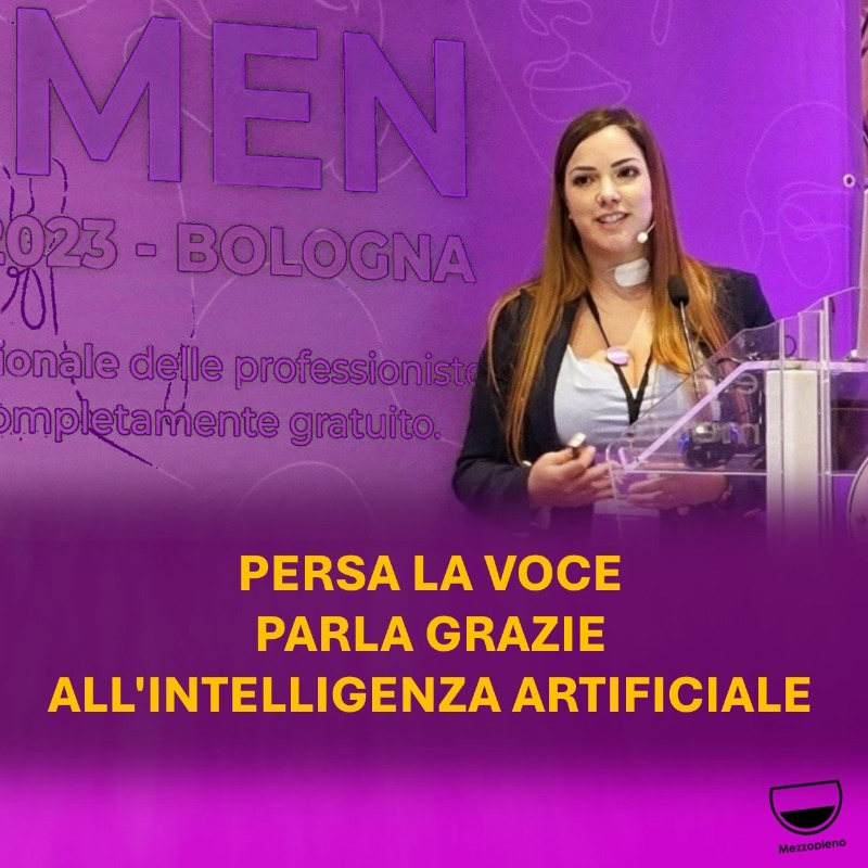 Mezzopienonews's tweet photo. Un tumore le toglie la possibilità di parlare ma lei non si dà per vinta e riesce a salire sul palco e tenere la sua relazione con la sua voce ツ #buonenotizie #18ottobre #positività #tgbuonenotizie @DUllasci @QuestIT_Siena #Mezzopieno
