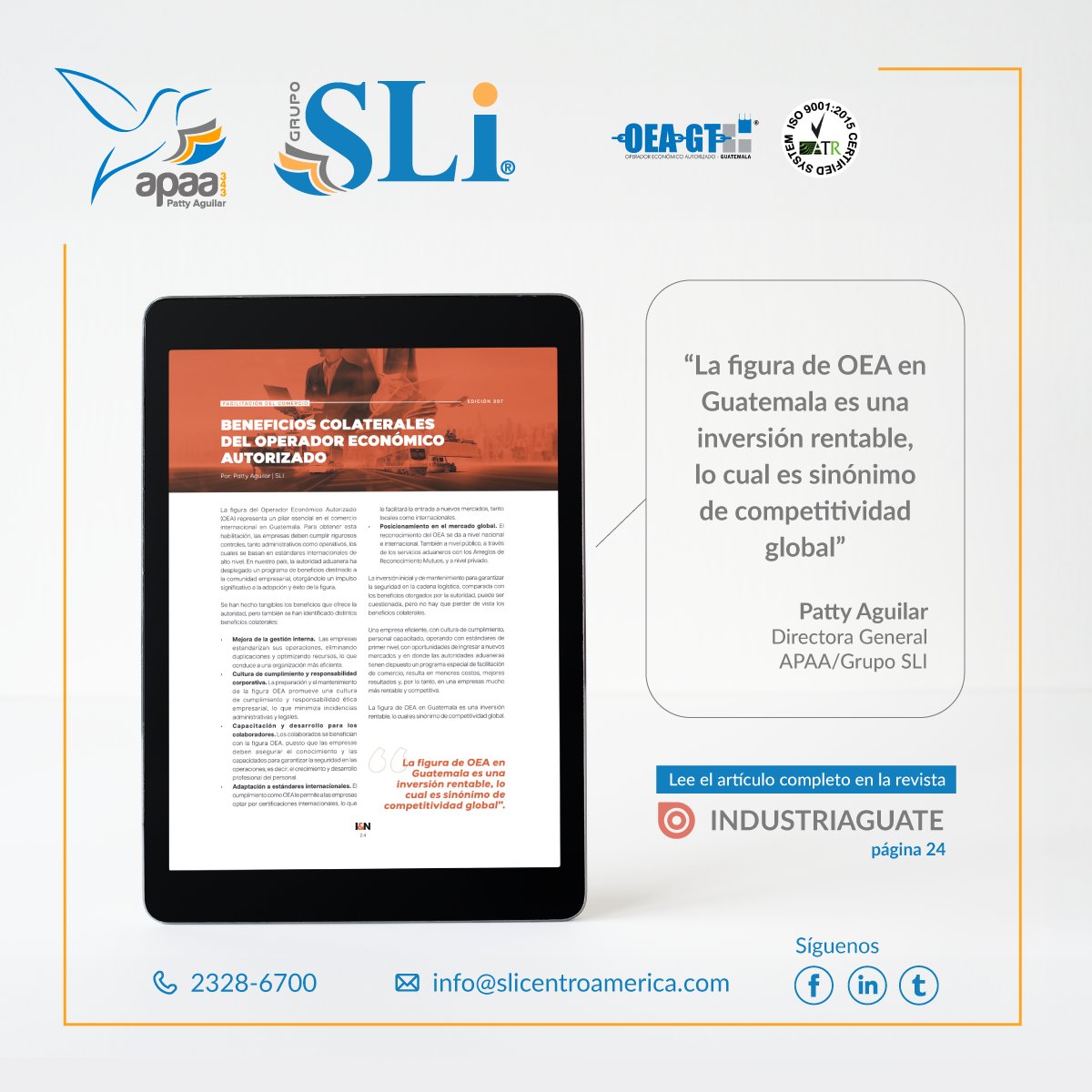 PattyAguilarSLI's tweet photo. Te invitamos a leer el artículo completo escrito por Patty Aguilar, Directora General de Grupo SLI, en: https://t.co/KznGkyHBtj
#agentedeaduana #apaa343 #aduanas #GrupoSLI https://t.co/hplS9neZI5