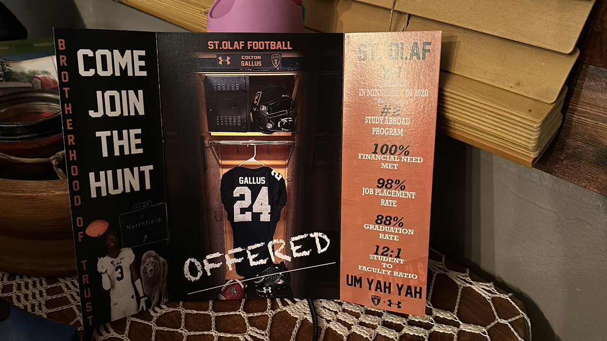 I would like to announce another collegiate offer!! Thank you <a href="/Coach_MPaulson/">Matthew Paulson</a> and the rest of the coaching staff at the university of st. Olaf.