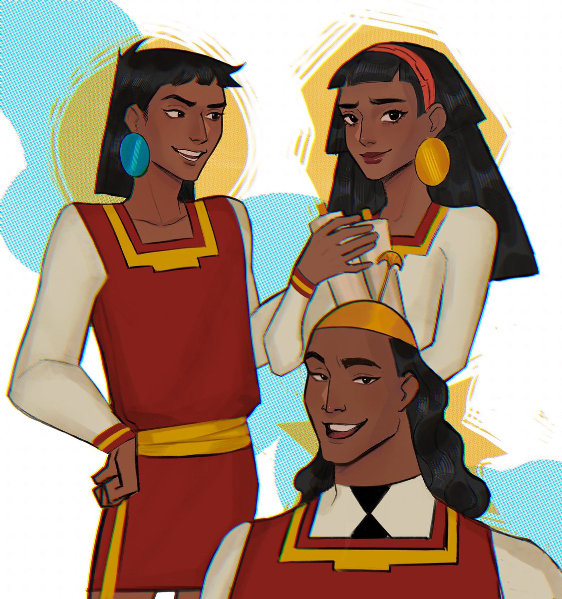dark skin earrings black hair jewelry smile multiple girls dark-skinned female  illustration images