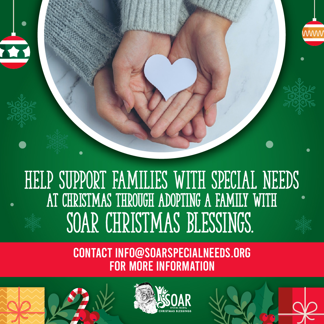 SOAR Christmas Blessings is here again and SOAR is looking to please several families with individuals with special needs who can not provide for Christmas this year. Sign up today to be a sponsor  
signupgenius.com/go/10C084AAAAB…