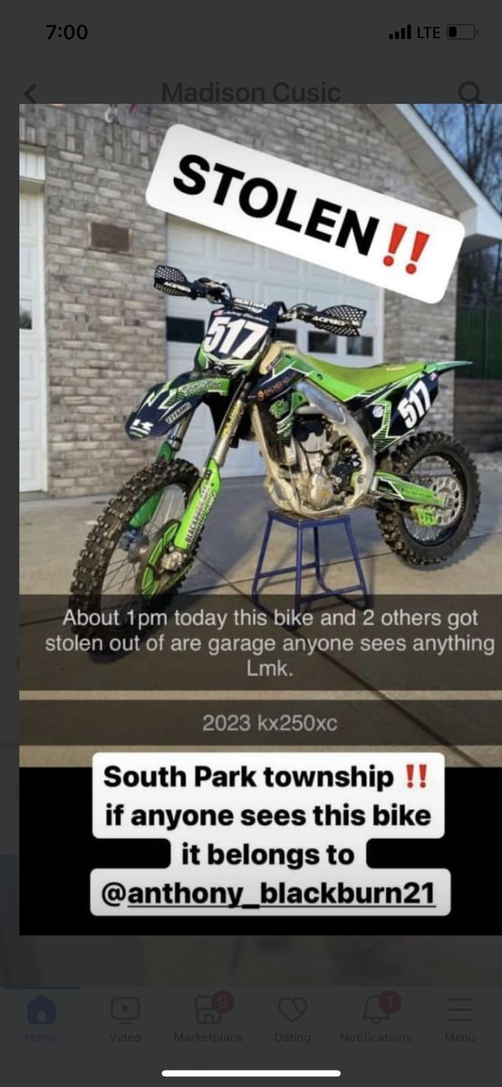 lorblackburn21's tweet photo. Stolen today in South Park, Pa. Please forward and reply with any information. Thank You. https://t.co/6RxXbqkfg7