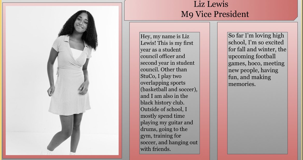 Get to know our M9 StuCo. VP, Liz Lewis!