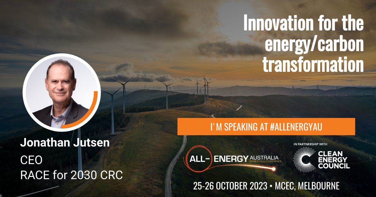 RACE is presenting at the All-Energy Australia conference on 25-26 October at the MCEC, Melbourne. Our CEO, Jonathan Jutsen will be chairing the “Innovation for the energy/carbon transformation” session next Thursday. You can find the agenda here: conference.all-energy.com.au/conference-age…