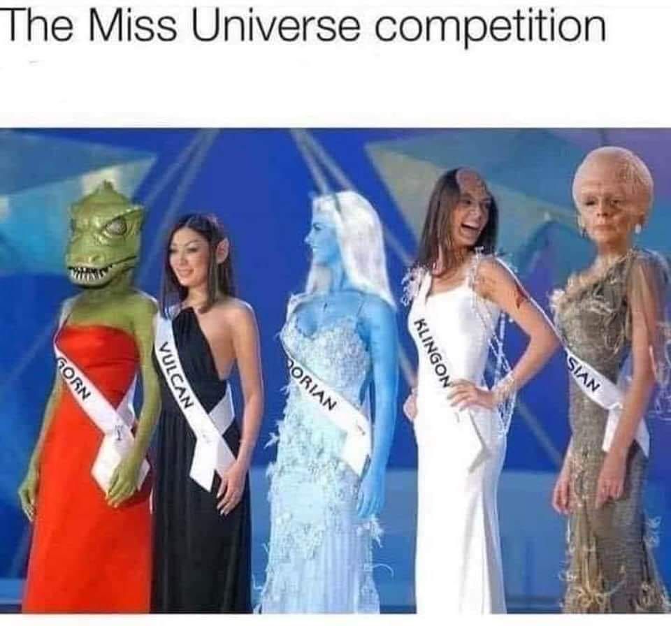 TrekUntold's tweet photo. Who would win the Miss Delta Quadrant Pageant?
#startrek #trekkies #startrekTOS #startrekDS9 #lowerdecks #picard #strangenewworlds #missuniverse #startrekfan #startrekcommunity #startrekfamily #startrekTNG #startrekvoyager #startrekenterprise #startrekalien #scifi #Klingons https://t.co/ayycAeUbqU