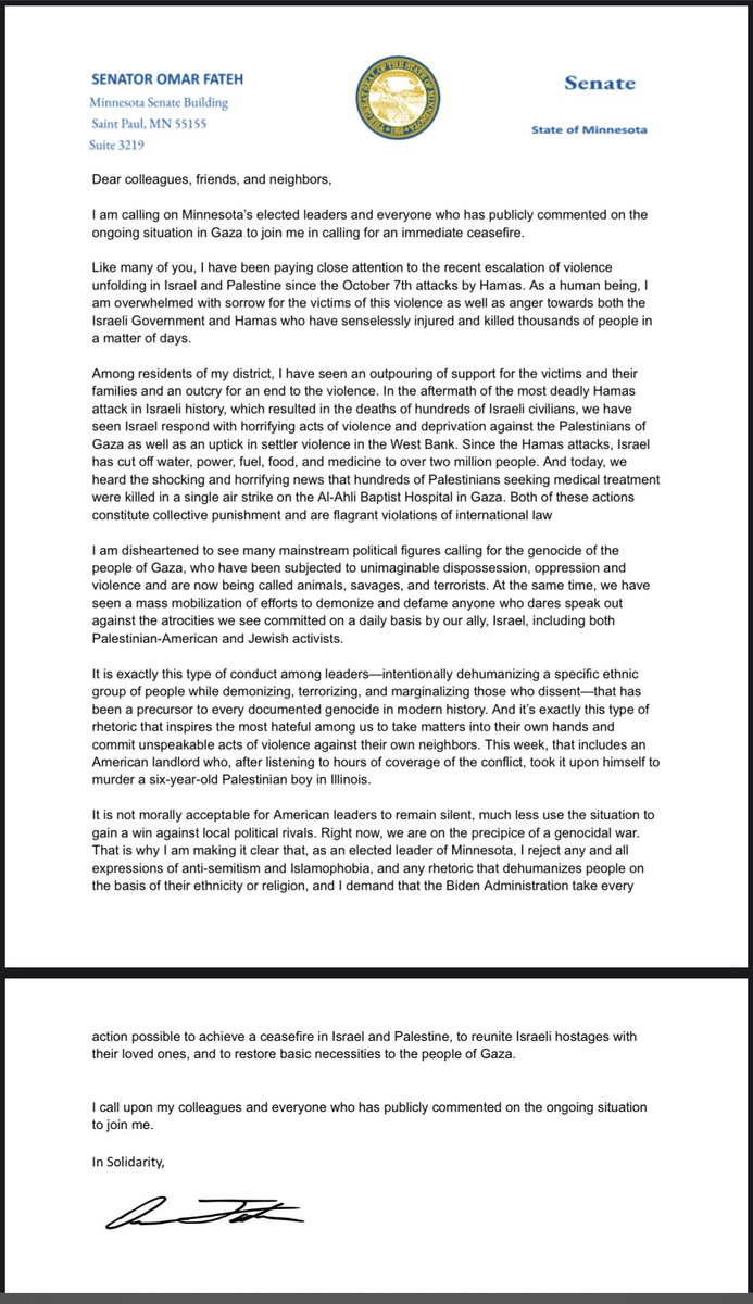 My statement on the ongoing conflict in Israel and Palestine