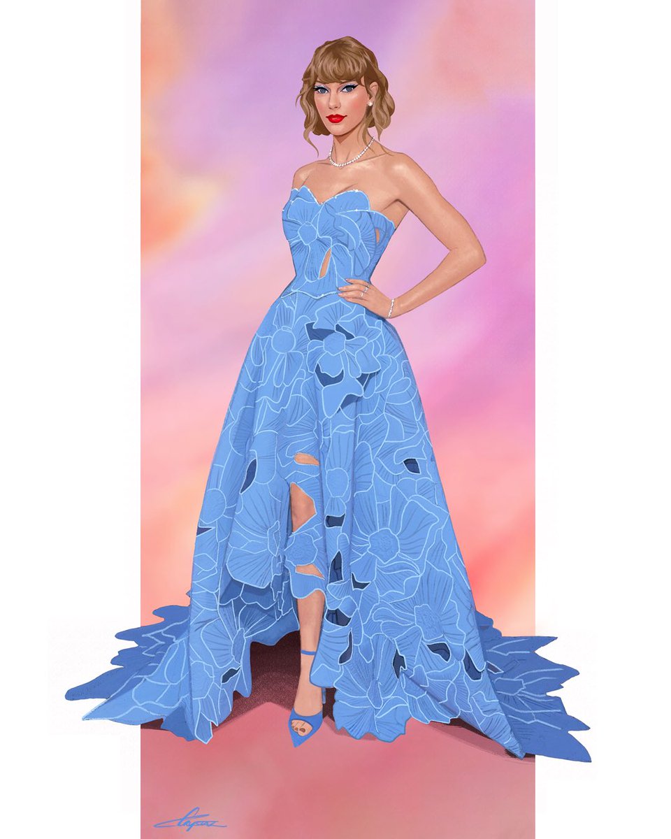 Costume Illustration premiere night 🩵🦋  #TaylorSwift #TaylorSwiftErasTour #TSErasTourFilm #taylorswifterastourmovie #taylornation