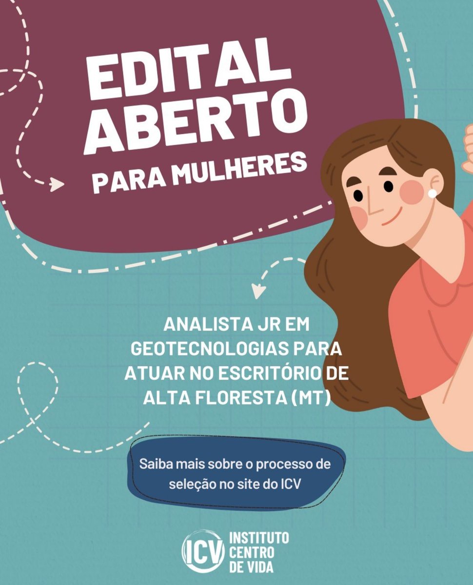 ProIndigenas's tweet image. [Geotecnologias]

O ICV - Instituto Centro de Vida está em busca de uma pessoa para atuar como Analista JR em Geotecnologias.

🗓️ Inscrições até 15/11

Candidaturas indígenas são valorizadas.

💼 Informações e descrição completa: icv.org.br/sem-categoria/…