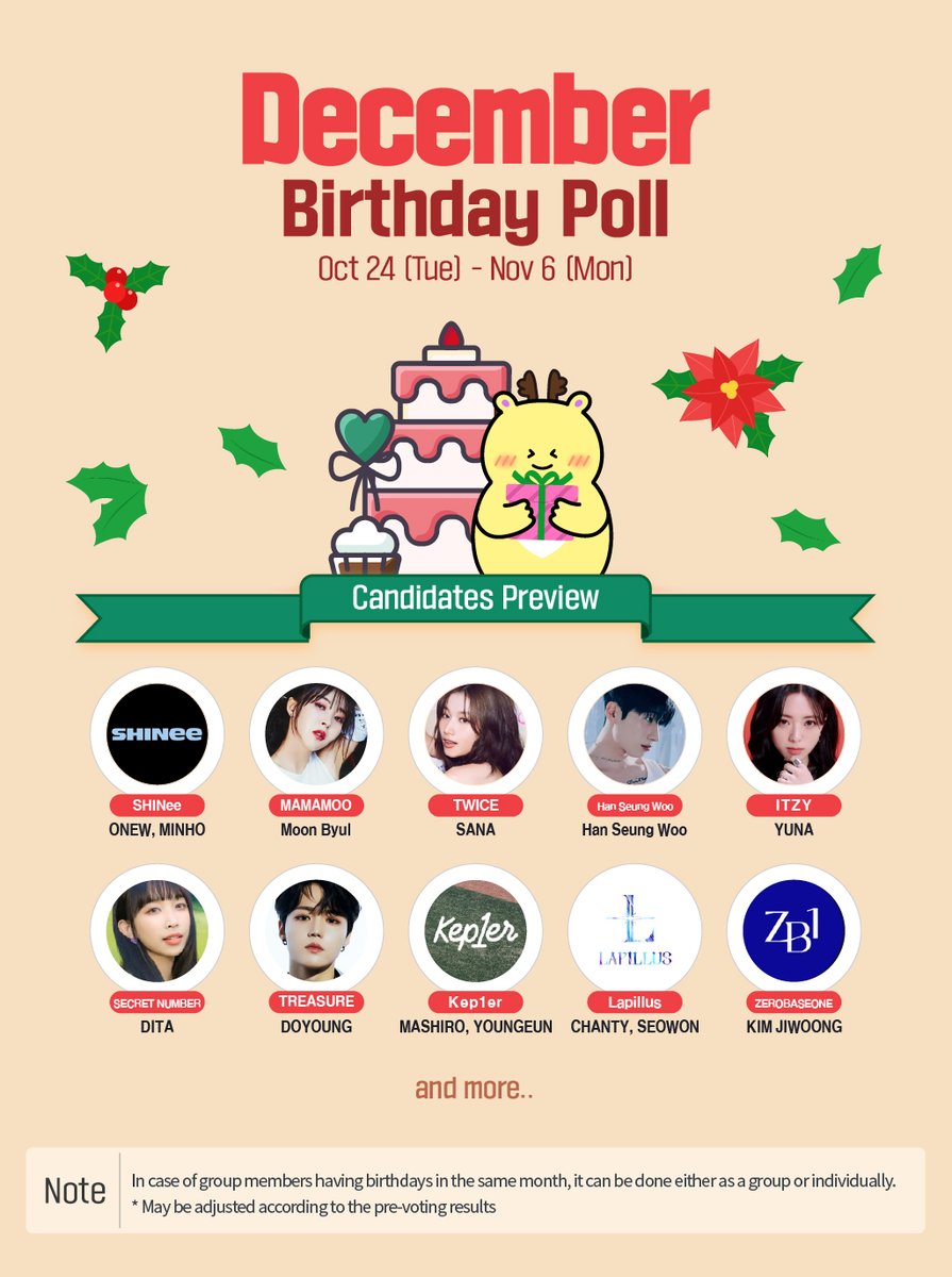 fantoo_official's tweet photo. [📢] December #BirthdayPoll Preview

⏰ D-6❕❕
#FANTOO  birthday poll will open soon!
Join without watching commercial ads
Let's collect FANiT from today!🙌

⭐️Candidate registration as an individual/group was determined through Twitter polls

#FANTOO #BirthdayAD https://t.co/LW0z9BdMat
