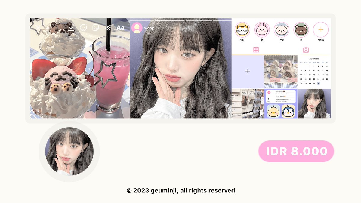 geuminji's tweet image. help rt? thank you 🫶🏻

halo, aku ada 4 layout ready stock di bawah ini dengan harga 8.000/each (get ava png only) 🍭 payment lewat dana atau spay! yang berminat bisa langsung DM 💌

#zonauang
