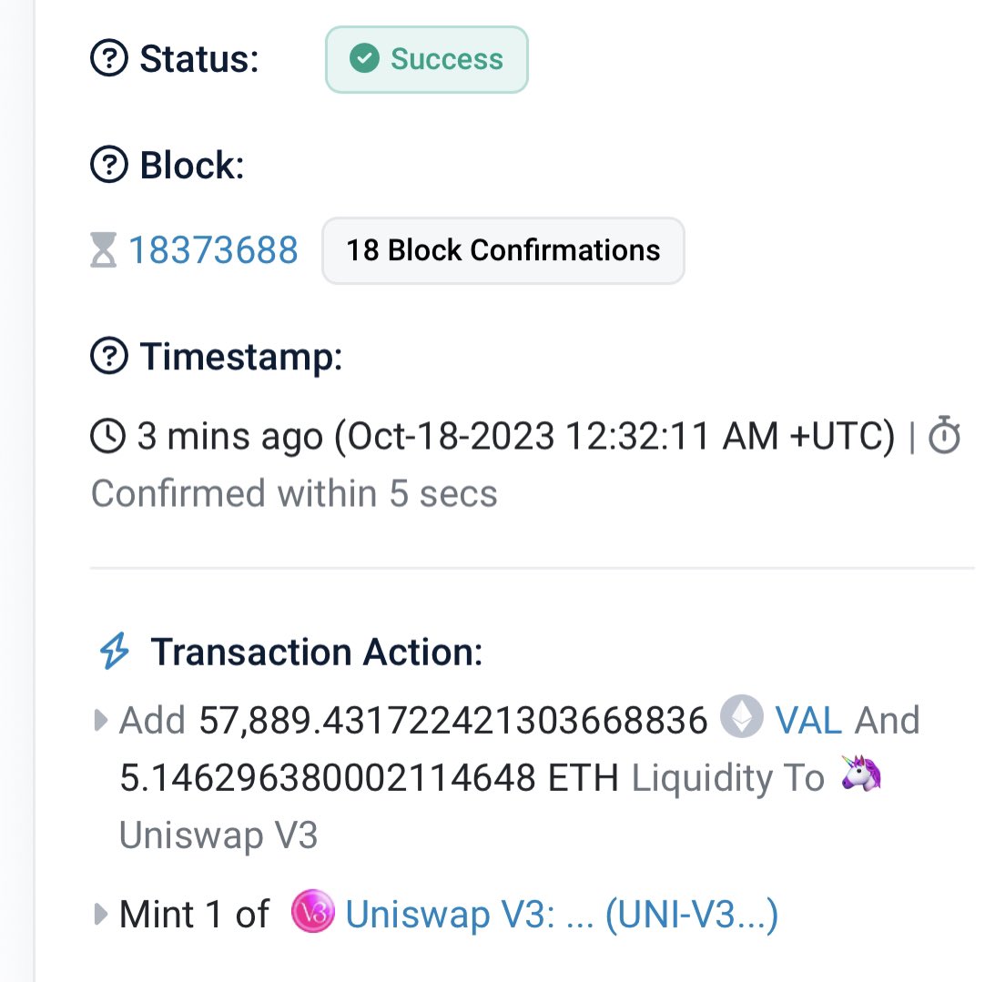 Chads adding to the $VAL LP. 

Up to 133k in the community funded LP. Currently 2.4m mcap 5% circulating supply. 

Liquidity providers support the $VAL token and earn part of the 1% uniswap LP reward. 

Valeria team in talks with centralized exchanges. 

T.me/valeriagames