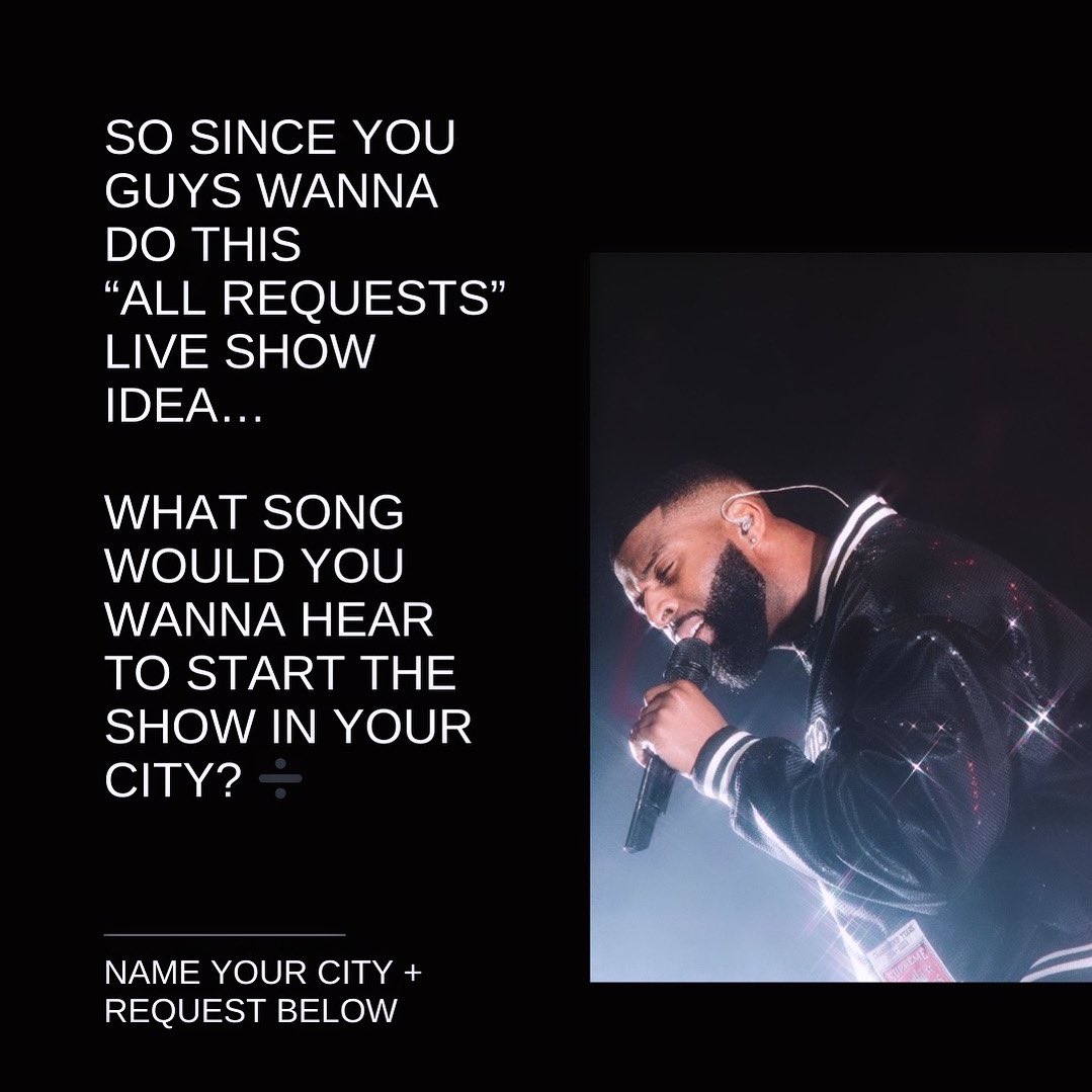 We taking this idea serious… so tap in you really wanna do this… this just a warm up question but name a song and your city and get your tix together➗