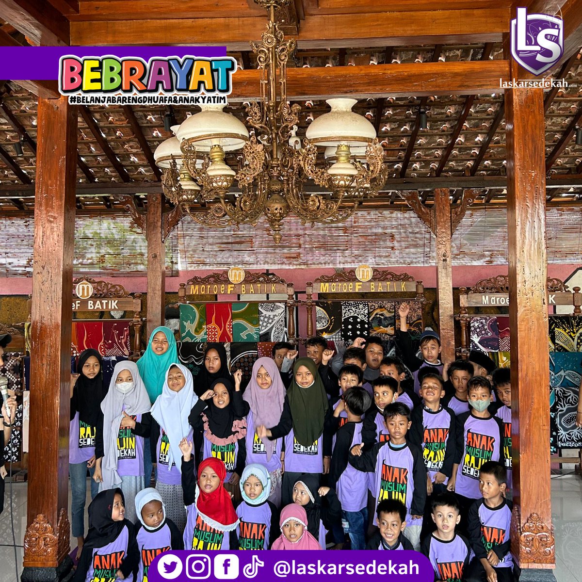 LaskarSedekah's tweet image. BEBRAYAT#49

Alhamdulillah, telah terlaksana Bebrayat (Belanja Bareng Dhuafa dan Anak Yatim) yang ke 49 pada hari Ahad, 15 Oktober 2023 dan diikuti oleh 36 anak yatim dan dhuafa yang berada di Daerah Istimewa Yogyakarta. 

#bebrayat #laskarsedekah #sedekahonline #anakyatim