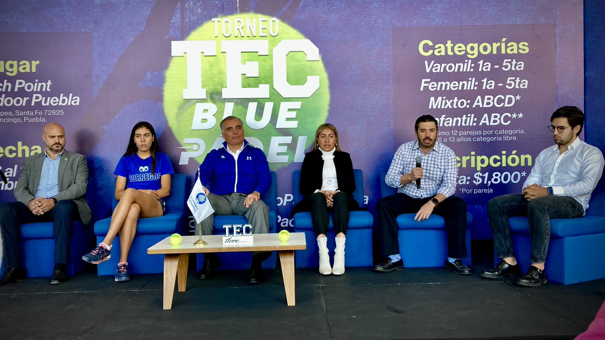 EL TEC CAMPUS PUEBLA PRESENTA EL TORNEO “TEC BLUE PÁDEL” EN PRO DEL PROGRAMA “LÍDERES DEL MAÑANA”. <a href="/BorregosPuebla/">Borregos Puebla</a> <a href="/CPRADOG/">Carlos Prado</a> <a href="/acevestdn/">Juan Aceves</a> <a href="/ChevaKevin/">Kevin Cheva 🎙️⚽</a> <a href="/denzelhernandez/">Denzel Hernández</a> <a href="/angiecheva/">Angélica Chevalier R</a>  deporpuebla.com/post/el-tec-ca…