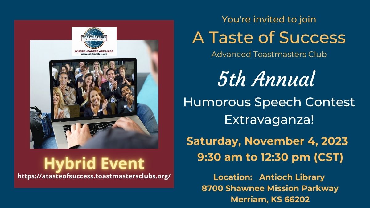 ATOS 5th Annual Humorous Speech Contest Extravaganza meetup.com/district-22-to… #Meetup via <a href="/Meetup/">Meetup</a>
