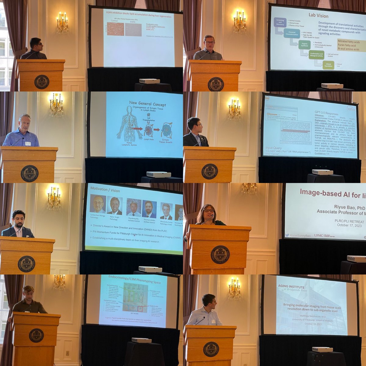 PLRC_PittLiver's tweet photo. Incredible scientific diversity, showcasing innovative approaches, technologies and resources of the PLRC/PLI during the afternoon session of the retreat. https://t.co/K8xiEguLXY