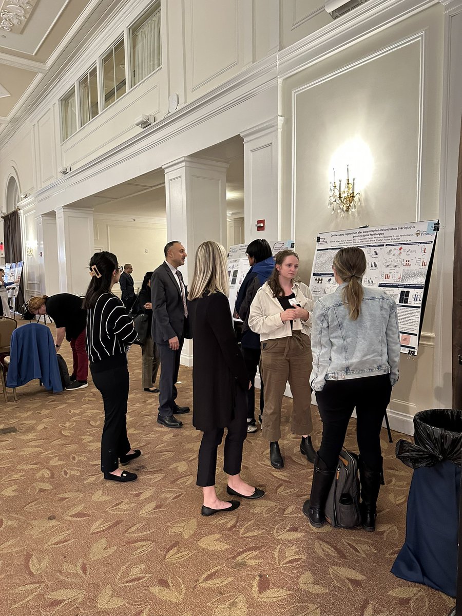 PLRC_PittLiver's tweet photo. Closing out the day with vigorous discussion at the poster session. #liverlovers https://t.co/GWqb6CnWp4