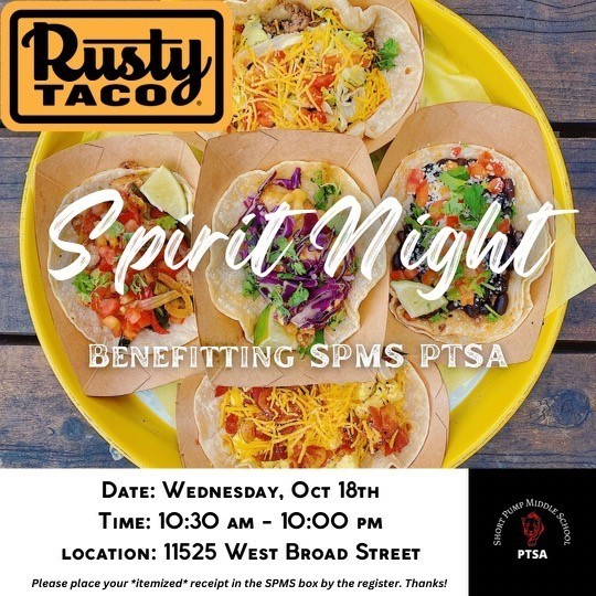 Rusty Taco Spirit Night - 11/18 henricoschools.us/article/129471…