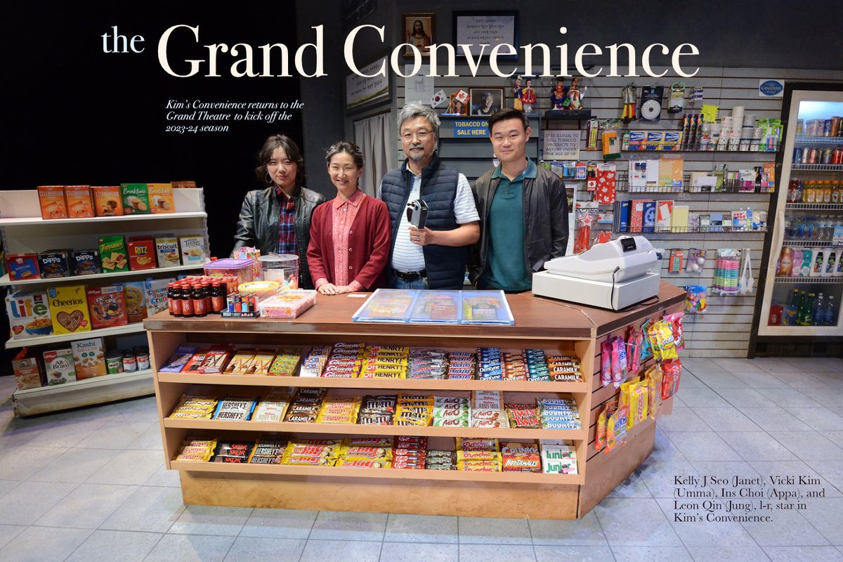 The 2023-24 season at the Grand Theatre kicks off this Friday with the return of Kim's Convenience to the Spriet Stage. See more rb.gy/r1t18. #thegrandtheatre #ldnont