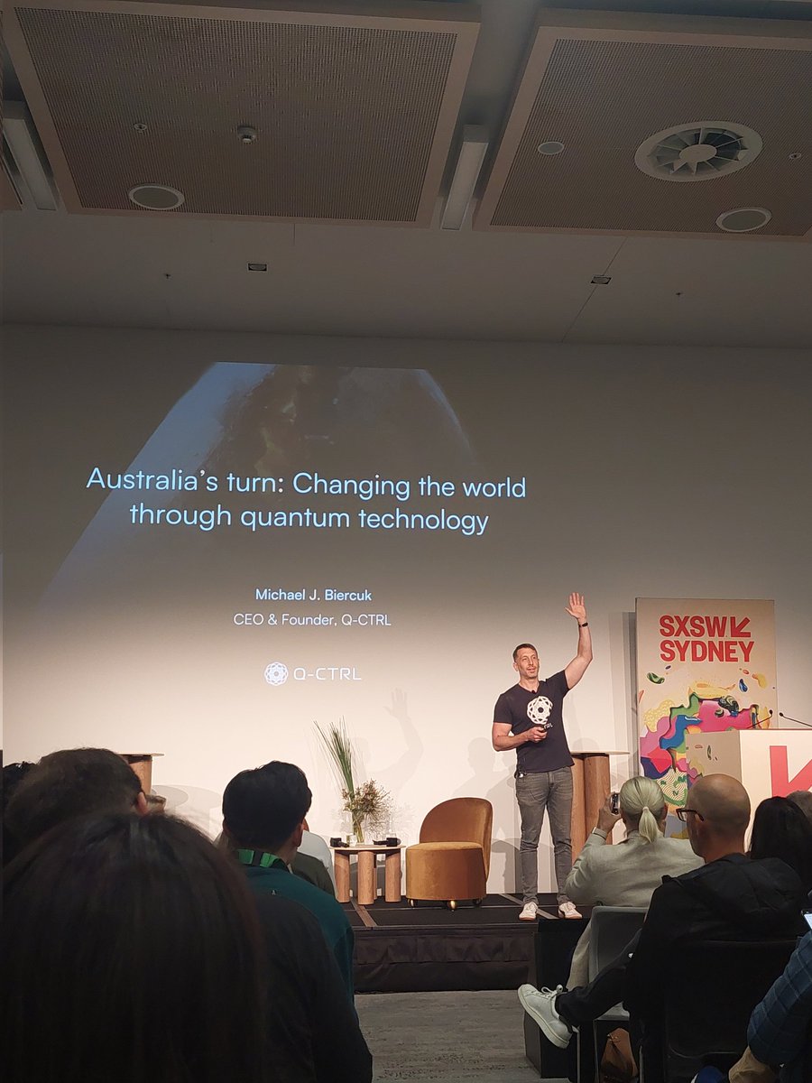 Great talk on Quantum by <a href="/MJBiercuk/">Michael J. Biercuk</a> Make sure to check out <a href="/qctrlHQ/">Q-CTRL</a> Black Opal education platform - great for beginners in the space #SXSWSydney #Quantum