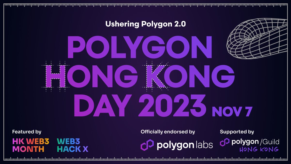 🥁 Announcing Polygon HK Day 🟣🇭🇰

🎟 hkweb3month.com/tickets

👾 Web3 builder community conference highlighting the latest Polygon 2.0, L2, zkEVM, CDK 💪 Together with cryptographers, founders &amp; technologists, we explore the Value Layer of the Internet <a href="/0xPolygon/">Polygon | POL</a> 🔥