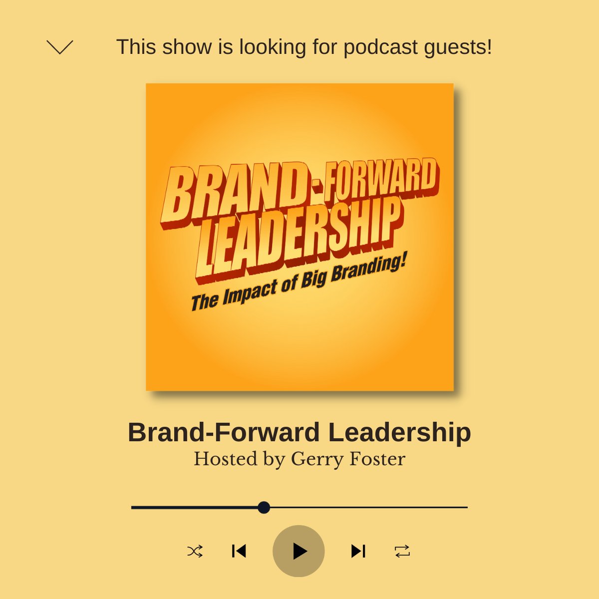 Calling all empowered leaders! If you run a B2B or B2C business, here's a chance to be featured on the Brand-Forward Leadership Podcast hosted by @GerryFoster. Apply here: go.gerryfosterbranding.com/podcast-guest #podcast #branding #entrepreneurship #findaguest #beaguest #journorequest