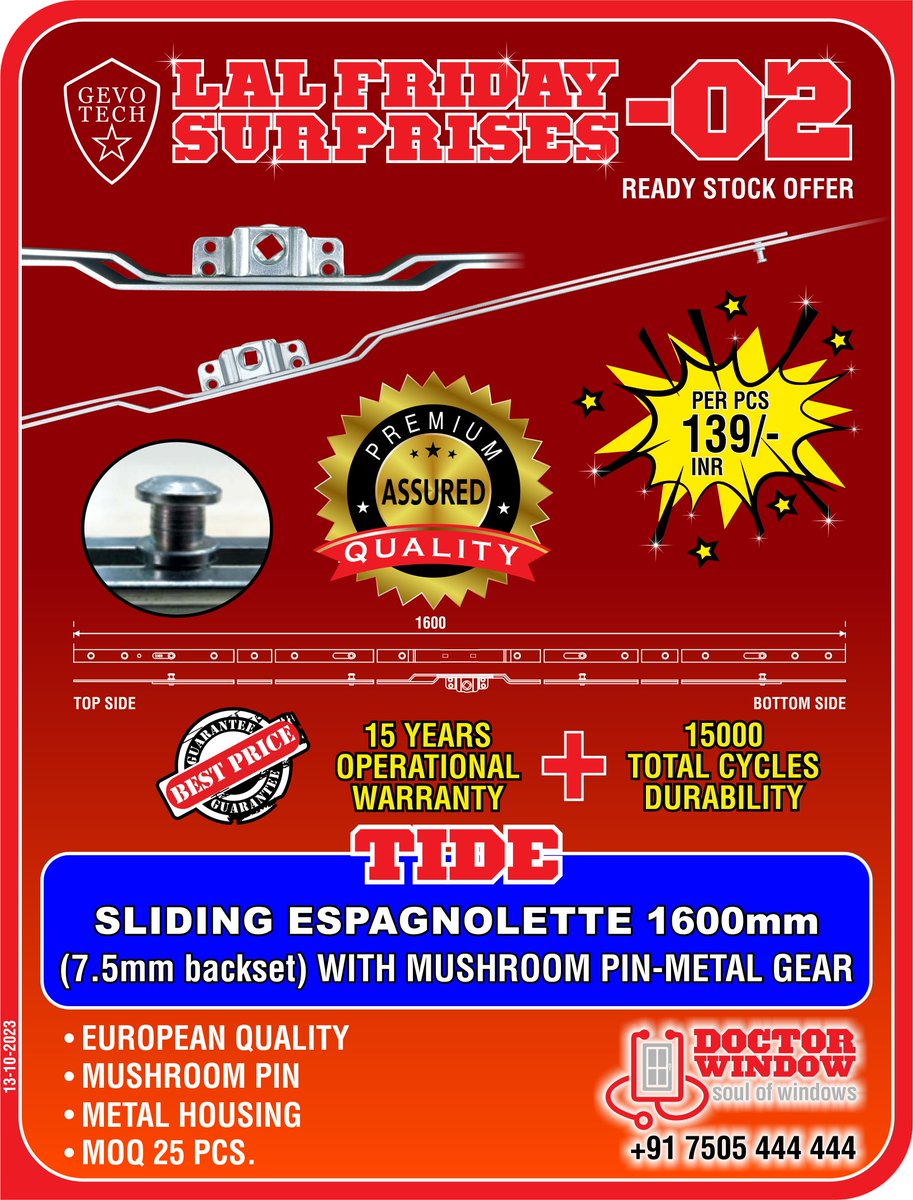 DOCTORWINDOW_IN's tweet image. Celebrate this Navratri with exciting offers on your favourite UPVC Hardwares. Special Offer follow today Doctor Window for best offers don't miss any deal. 
Order and pay from 13th Oct till 20th of Oct 2023.

@followers
#india #pvcwindow #pvc #slidinggates #navratri2023 #PVCDoor