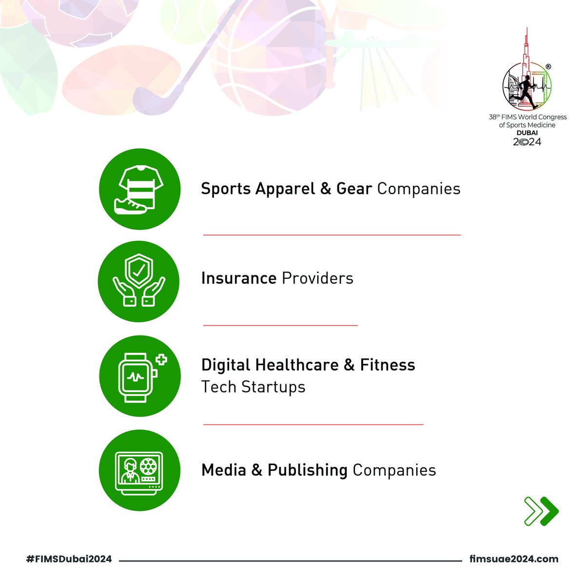 fimsdubai2024's tweet photo. At the 38th FIMS World Congress of Sports Medicine, Dubai 2024, you'll find the top names in sports medicine showcasing the latest breakthroughs in athletic healthcare, rehabilitation, and injury management.

Scan the QR code to submit your interest today!

#FIMSDubai2024 https://t.co/O9Nwr80T8w