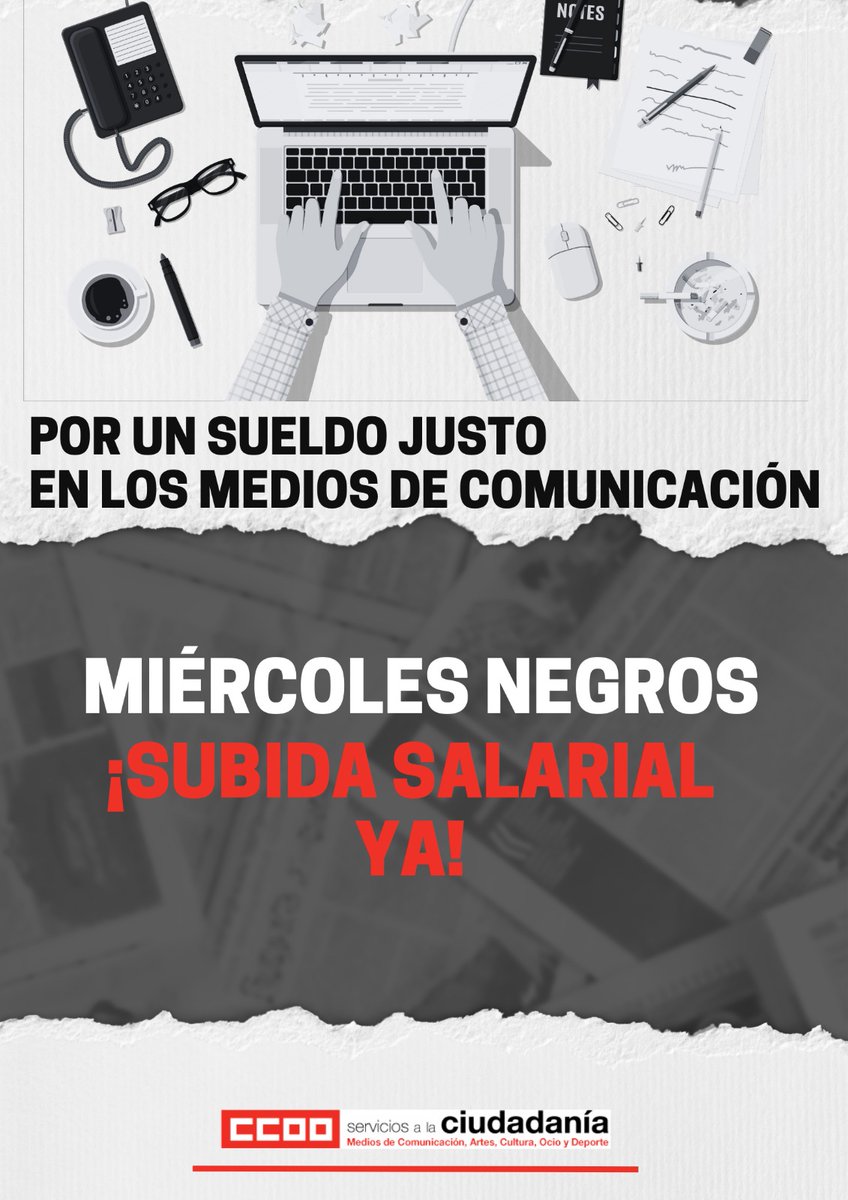 Que dice la patronal @AMI que la prensa diaria está en crisis. Solución: que la paguen las plantillas. Patronal, ¡paga ya! #salariooconflicto #miércolesnegros #trabajodigno
<a href="/Comite_ELMUNDO/">Comité EL MUNDO</a>
<a href="/comite_elpais/">Comité de EL PAÍS</a> 
<a href="/ComiteABC/">Comité Empresa ABC</a>
<a href="/Vocento_Comites/">ComitésVocento</a> 
<a href="/PeriodistasFSC/">Agrupación de Periodistas de FSC-CCOO</a> 
<a href="/FSCdeCCOO/">FSC-CCOO</a>