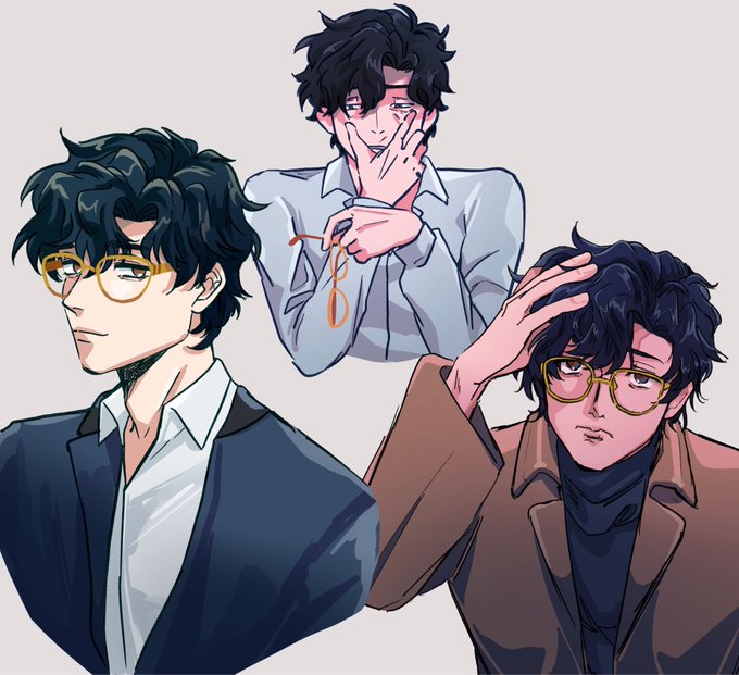 「black hair eyewear removed」 illustration images(Latest)