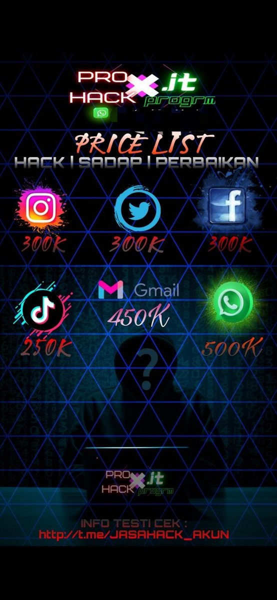 heaker_IDN's tweet photo. OPEN JASA HACK
>>> SADAP (WHATSAPP)
>>>> HACK ( INSTAGRAM, FACEBOOK, TWITTER, GMAIL)>>>>>>
Trending
😇
Hub via wa.. 085765207189

#jasahackig #jasasadapwa #jasahackfb #jasasadapwhatsapp https://t.co/r3NhzHW4ty