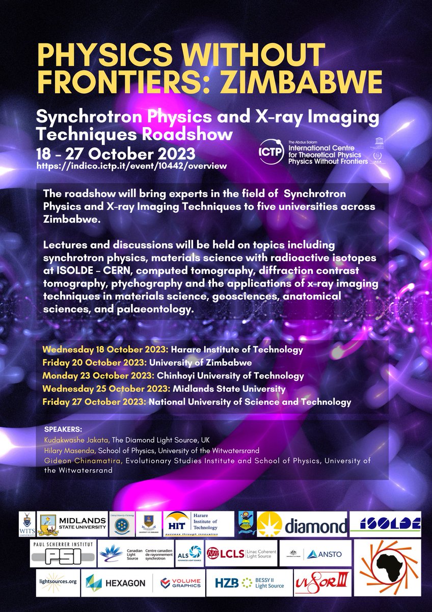 ictpPWF's tweet photo. Starting today in ZIMBABWE! :
PWF Volunteers Kuda, Hilary and Gideon are on a roadshow organising training in Synchrotron Physics and X-ray Imaging Techniques starting at the Harare Institute of technology @HarareInstitute 
Watch this space! https://t.co/qGZh2qM4nf