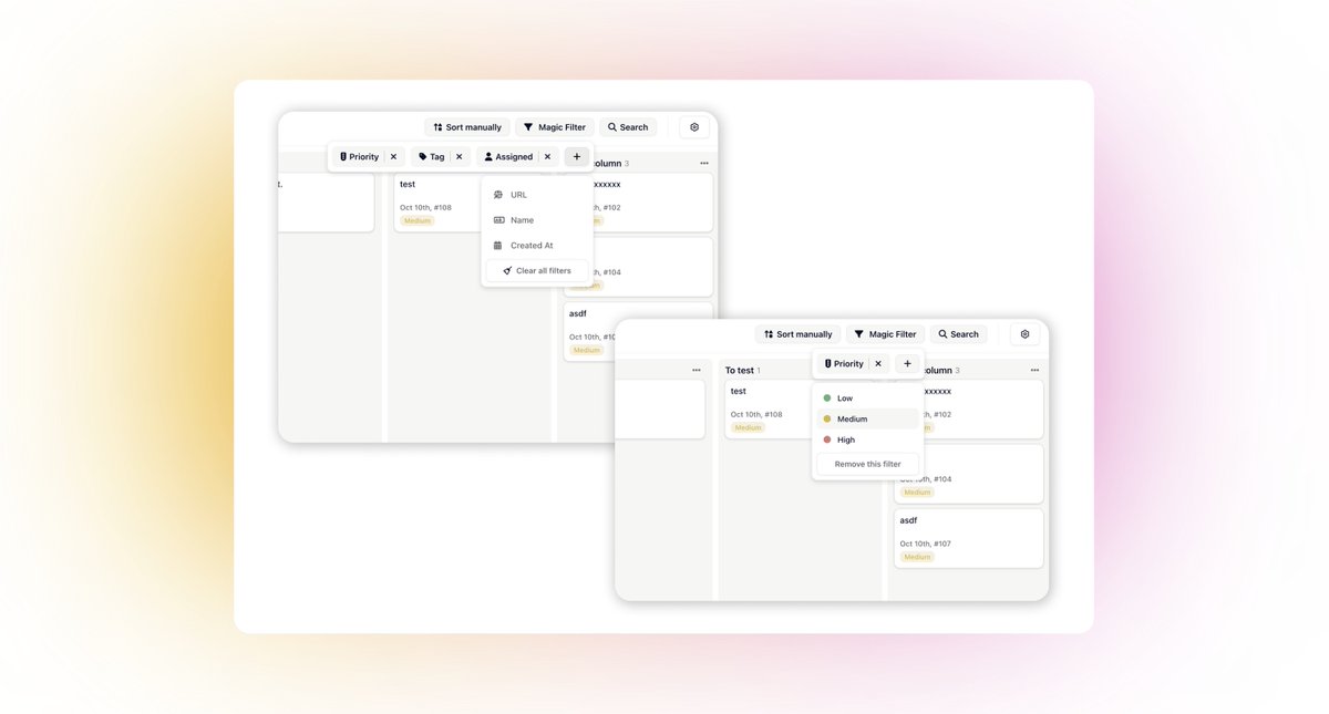 manuel_koch98's tweet photo. 🔮 Exciting news! Working on a MagicFilter for @GleapSDK - coming soon! ✨ What filters do you need, and any design tips? Share your thoughts! #MagicFilter #SoftwareEngineering #Gleap #buildinpublic https://t.co/X6qfhrUdzc