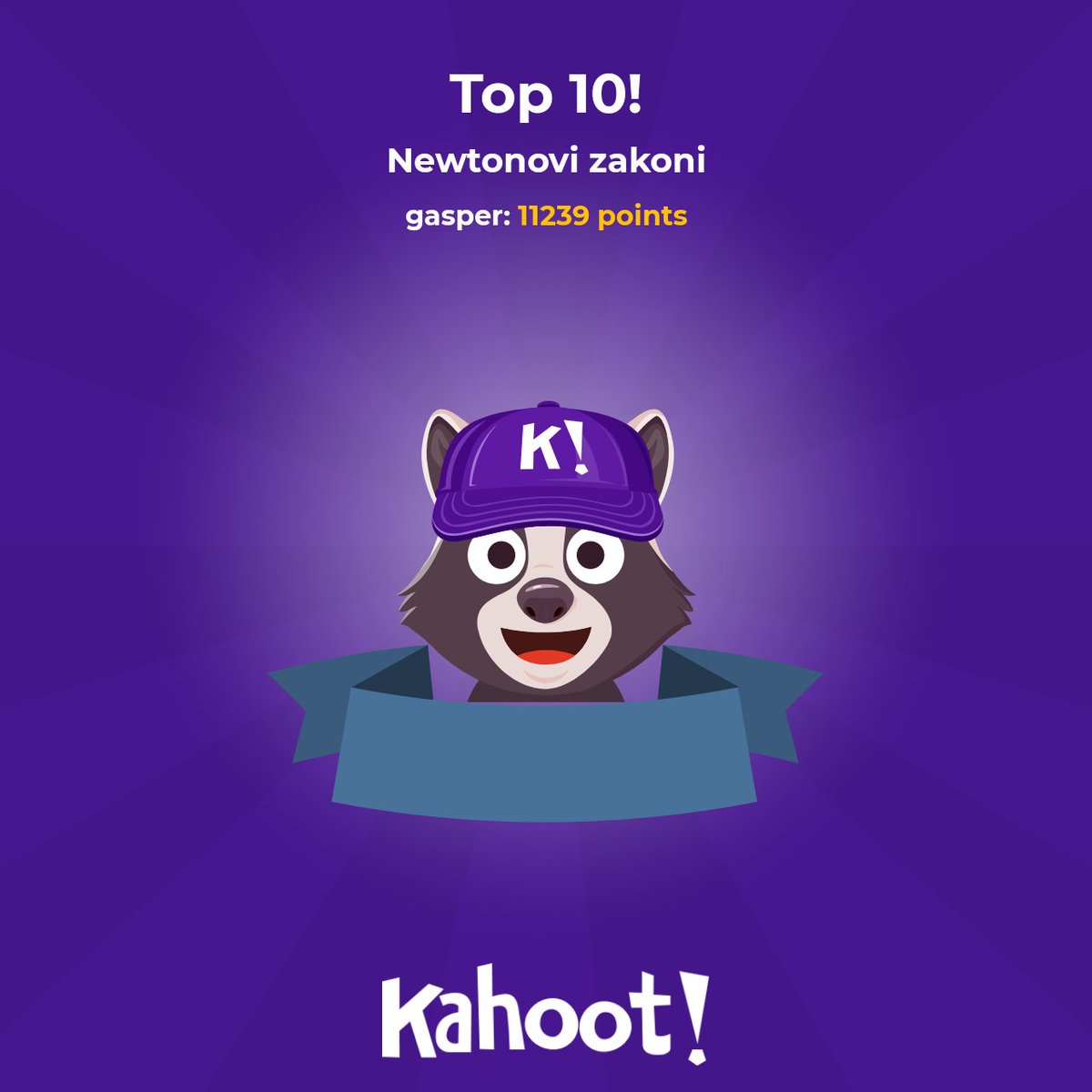 sit49470670's tweet photo. Hey, I’ve just played the "Newtonovi zakoni" @kahoot! 🎉 Try playing and creating Kahoot! quizzes: https://t.co/ALlg7bHdmo https://t.co/ZH3inSjqsH