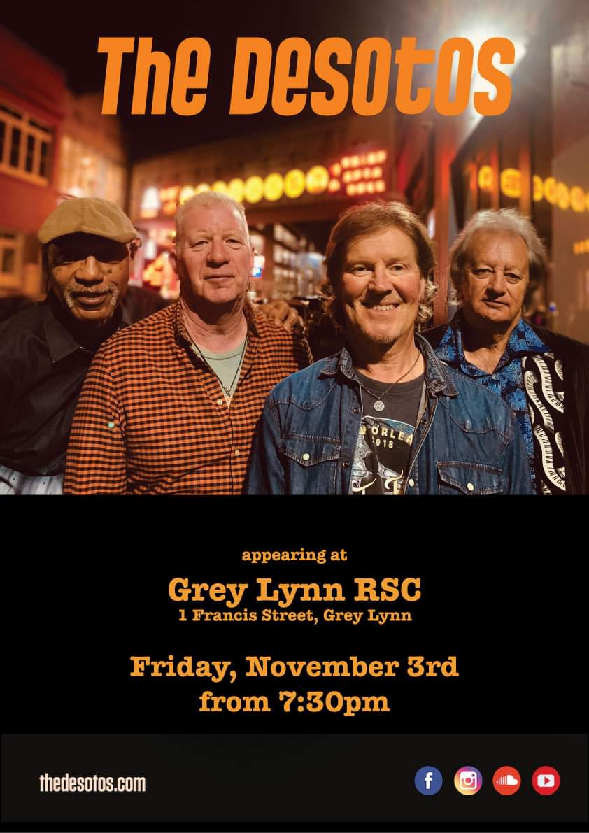 stuartmcmusic's tweet photo. Playing with The DeSotos at the Grey Lynn RSC on Friday Nov 3rd. https://t.co/XOQfcvVvFO