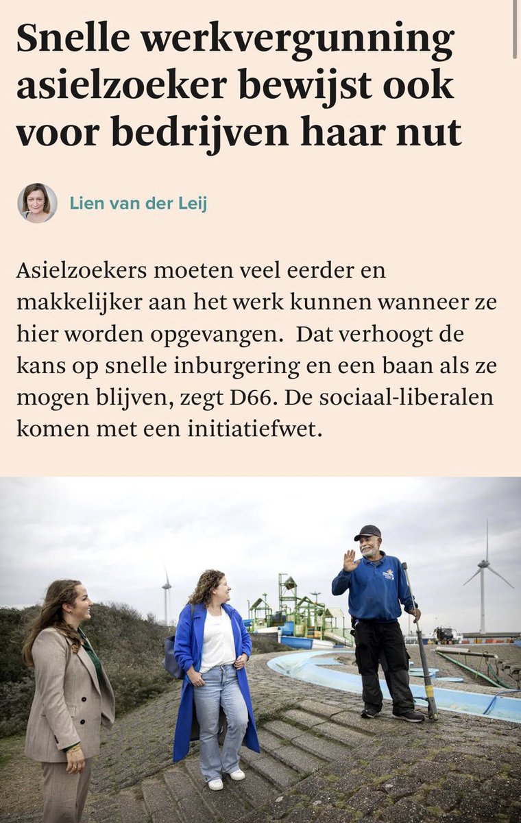 D66 (@d66) on Twitter photo Bedrijven staan te springen om mensen. Ondertussen willen asielzoekers graag werken. Maar zij lopen tegen te veel beperkingen aan.
Daarom wil <a href="/Annemarijke/">Anne-Marijke Podt</a> de regels voor asielzoekers versoepelen en de rompslomp voor bedrijven verminderen.
Lees meer 👉 fd.nl/economie/14932… Bedrijven staan te springen om mensen. Ondertussen willen asielzoekers graag werken. Maar zij lopen tegen te veel beperkingen aan.
Daarom wil <a href="/Annemarijke/">Anne-Marijke Podt</a> de regels voor asielzoekers versoepelen en de rompslomp voor bedrijven verminderen.
Lees meer 👉 fd.nl/economie/14932…