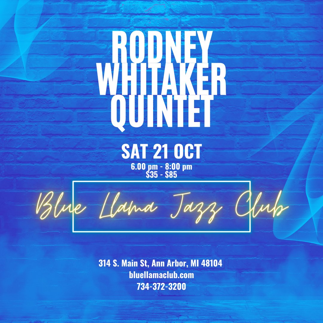 whitakerodney1's tweet image. #CheckItOut Come join us this Saturday, October 21st for some #swinginjazz at the Blue LLama Jazz Club! The performance will start at 6 PM. #hopetoseeyouthere

Prepay for your tickets here: exploretock.com/blue-llama/sea…
 
#jazz #music #live #bluellamajazzclub