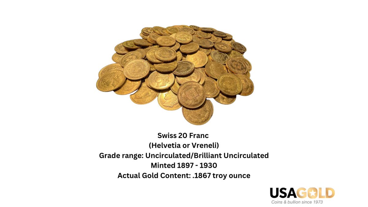 usagoldofficial's tweet photo. Now available! Swiss 20 Franc Gold Coin ๐จ๐ญโจ
This is not just a coin; it's a piece of Swiss history.
Minted from 1897 to 1930, it carries with it over a century of Swiss craftsmanship and heritage. #goldcoin #goldcollecting https://t.co/3ZAx1NFXPb