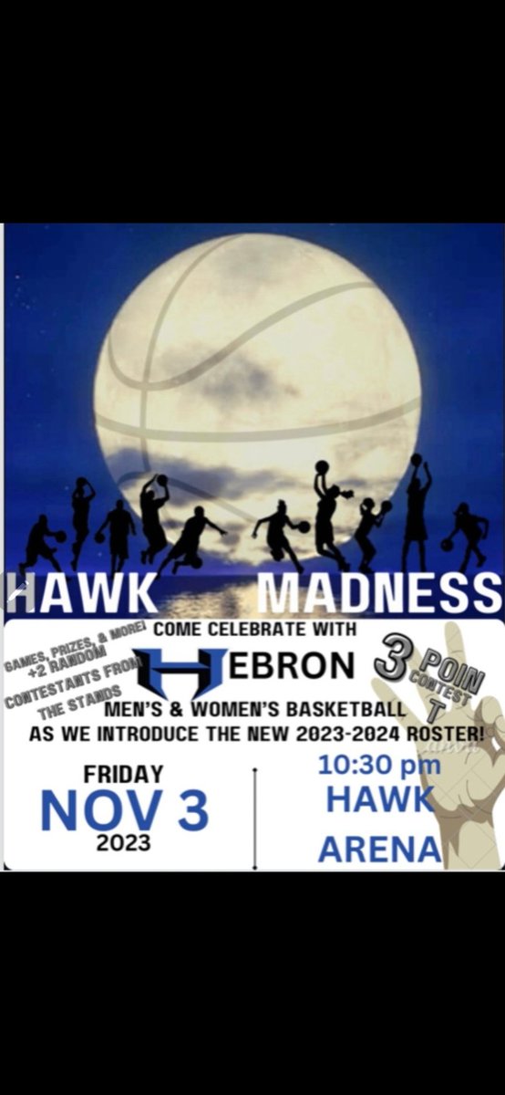 Hawk Madness coming your way November 3rd! Come out and meet your Lady Hawks and Hawks at the arena after the football game! See you there!