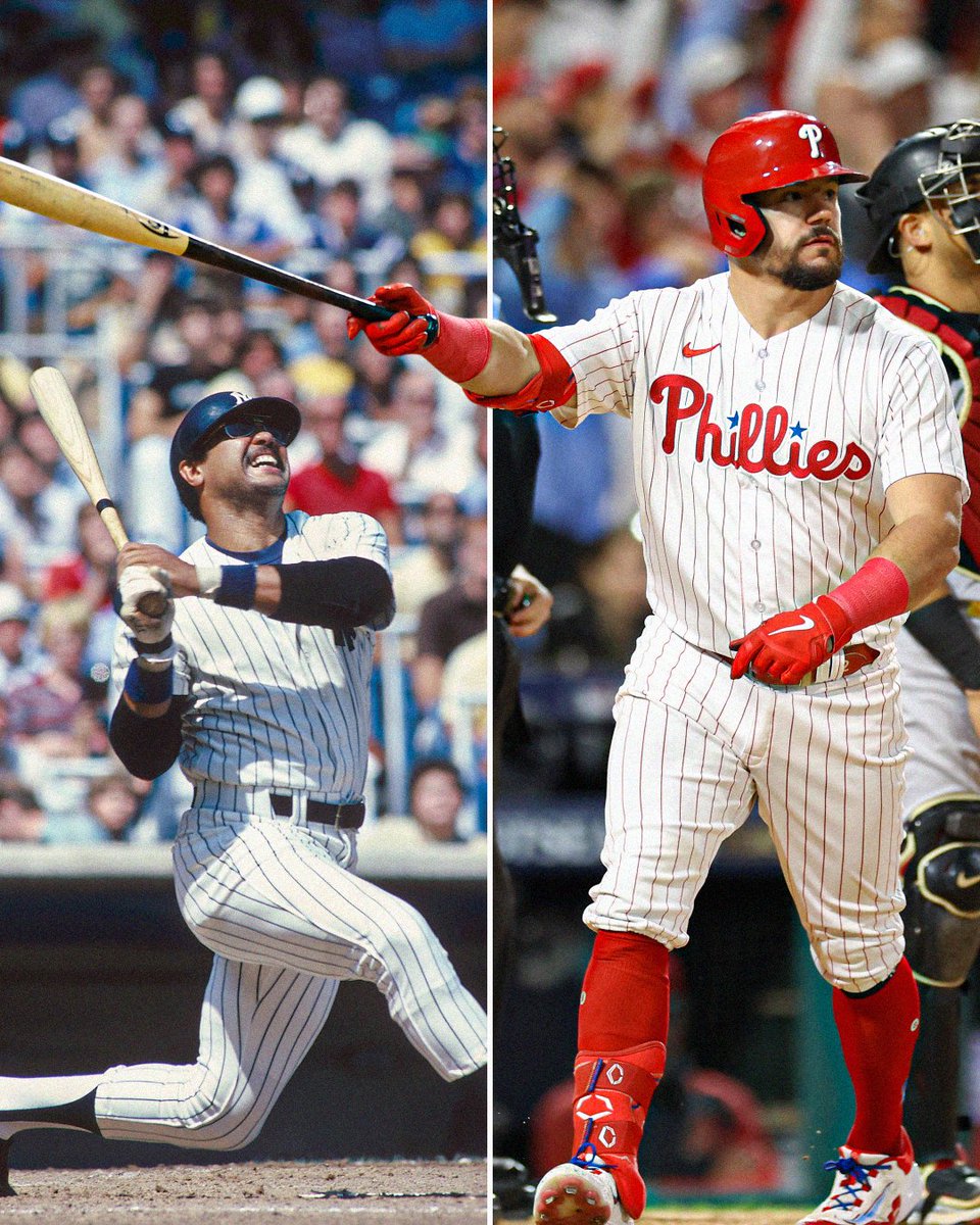 Kyle Schwarber is in good company 🤝 

He now has 1️⃣8️⃣ career postseason HRs which ties Reggie Jackson for the most by a left-handed hitter in postseason history.