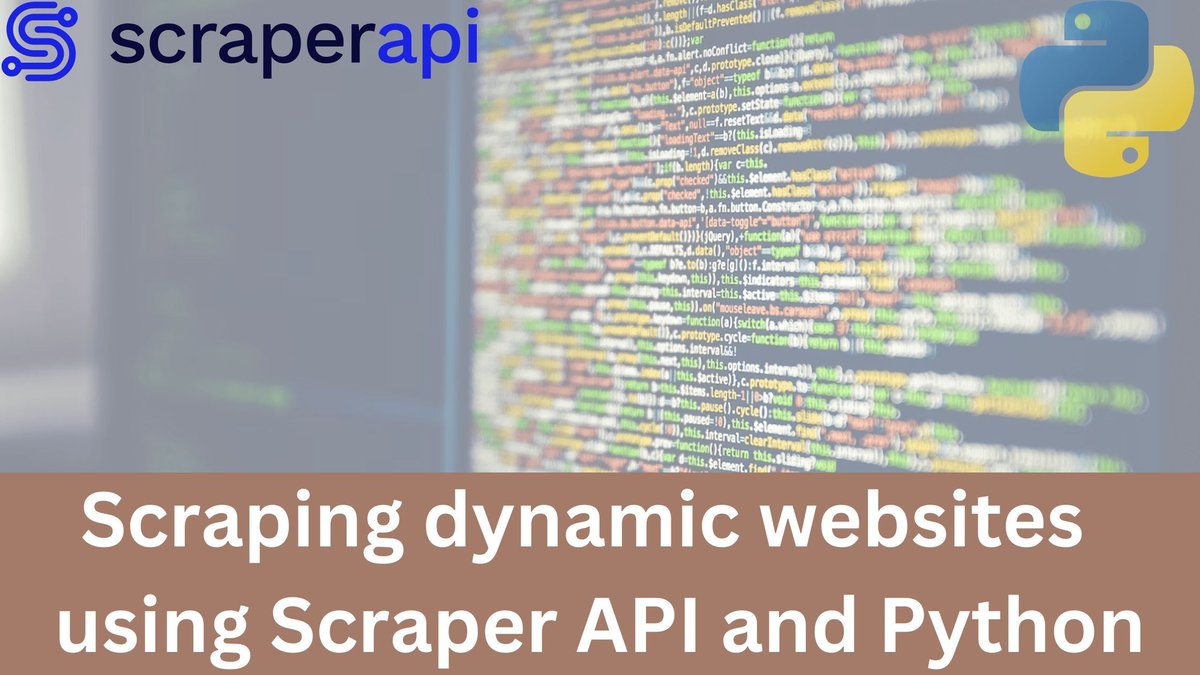 macronimous's tweet image. #Scraping dynamic websites using #ScraperAPI and @Python buff.ly/46Svez2