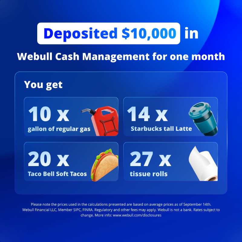 WebullGlobal's tweet photo. Ever wondered how much Webull cash management can make in 30 days?